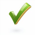 Green check mark symbol indicating success, approval, completion, or confirmation in graphic design Royalty Free Stock Photo