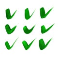 Green check mark symbols isolated on white background Royalty Free Stock Photo