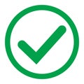 Green check mark vector icon, approved ok symbol Royalty Free Stock Photo