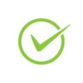 Green check mark vector icon in a circle. Tick symbol in green color for your web site design, logo, app, UI. illustration Royalty Free Stock Photo