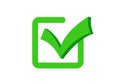 Green checkbox with check mark for tasks and forms