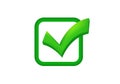 Green checkbox icon with bold check mark