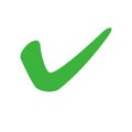 Green checkbox icon on a white background. Vector illustration