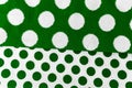 Green checkered fabric closeup , tablecloth texture, close up. Royalty Free Stock Photo