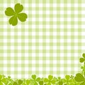 Green checkered pattern with clover