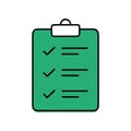 Green Checklist Clipboard Vector Illustration for Task Management and Organization