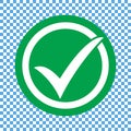 Green checklist icon, chec mark icon vector