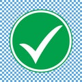 Green checklist icon, chec mark icon vector