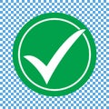 Green checklist icon, chec mark icon vector Royalty Free Stock Photo