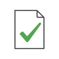 Green checkmark on document icon with transparent background Royalty Free Stock Photo