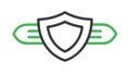 Green Checkmark Shield Icon for Secure Data, vector design Generative AI Royalty Free Stock Photo