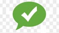 Green checkmark in speech bubble Royalty Free Stock Photo