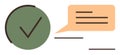 Green Checkmark with Speech Bubble Representing Approval and Communication Royalty Free Stock Photo