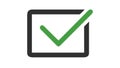 Green checkmark in square box, symbolizing completion, approval, and success, vector design Generative AI Royalty Free Stock Photo