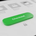 Green Checkout button on a digital interface. The button is centered, Royalty Free Stock Photo