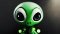 green cheerful alien