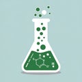 Green Chemistry Reaction Erlenmeyer Flask, Bubbles, Molecular Formula Royalty Free Stock Photo