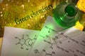 Green chemistry with reaction formula Royalty Free Stock Photo