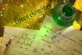 Green chemistry with reaction formula Royalty Free Stock Photo