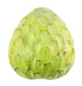 Green cherimoya fruit isolated on white background Royalty Free Stock Photo