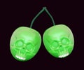 Green cherry skulls. Deadly poisonous berry