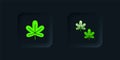 Green Chestnut leaf icon isolated on black background. Black square button. Vector Royalty Free Stock Photo