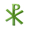 Green chi rho christian symbol