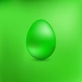 Green chicken egg on a green metallic background. Royalty Free Stock Photo