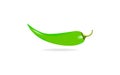 Green chili pepper isolated on white background, spicy spicy, vegetables.