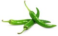 Green chili pepper isolated on white Royalty Free Stock Photo