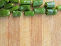 Green chili pepper piece line
