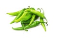 Green chili peppers isolated Royalty Free Stock Photo