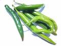 Green chili peppers Royalty Free Stock Photo