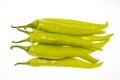 Green Chili Peppers isolated on white Royalty Free Stock Photo