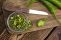 Green Chilis (cutted) Royalty Free Stock Photo