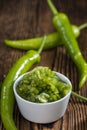 Green Chilis (in olive oil) Royalty Free Stock Photo