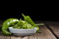 Green Chilis (in olive oil) Royalty Free Stock Photo