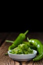 Green Chilis preserved in oil Royalty Free Stock Photo