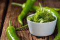 Green Chilis preserved in oil Royalty Free Stock Photo