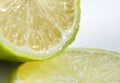 Green, chilled lime on a white background close-up,