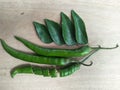 Green chilli and curry leaves