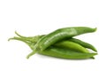 Green chilli pepper isolated on white background. Royalty Free Stock Photo