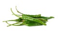 Green chilli pepper on white