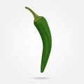 Green chilli pepper on white background Royalty Free Stock Photo