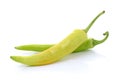 Green chilli pepper on white background. Royalty Free Stock Photo