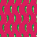 Green chilli stock seamless pattern on pink background for wallpaper, pattern, web, blog, surface, textures, graphic & prin