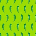 Green chilli stock seamless pattern on neon green