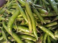 Green chillies are hot to eat. Royalty Free Stock Photo