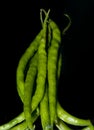 Green chillies isolated with black background Royalty Free Stock Photo