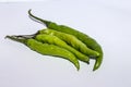 Green chillies with the white background Royalty Free Stock Photo